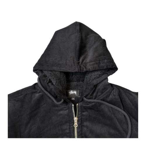Stüssy Cord Work Jacket – Black (Sherpa-lined)