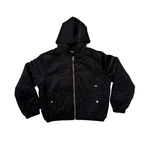 Stüssy Cord Work Jacket – Black (Sherpa-lined)